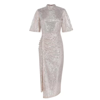 Image of Biba Sequin Dress - Silver