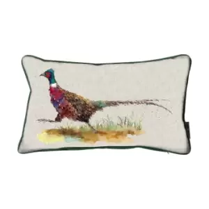 Image of Aquarelle Pheasant Cushion MultiColoured