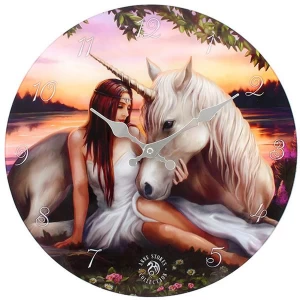 Image of Pure Heart Glass Wall Clock by Anne Stokes