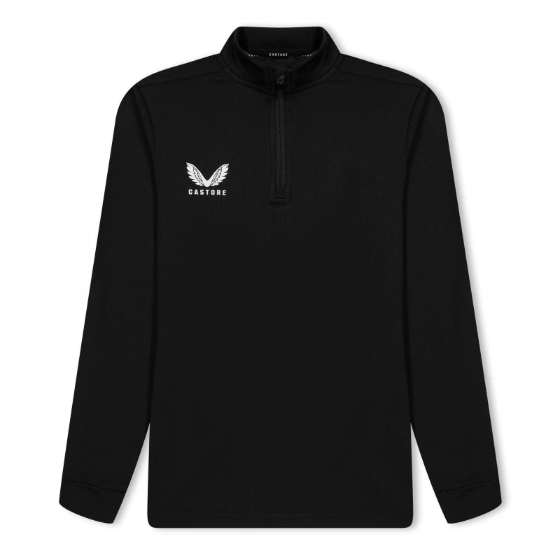 Image of Castore quarter Zip Top Childrens - Black 7 - 8 Years