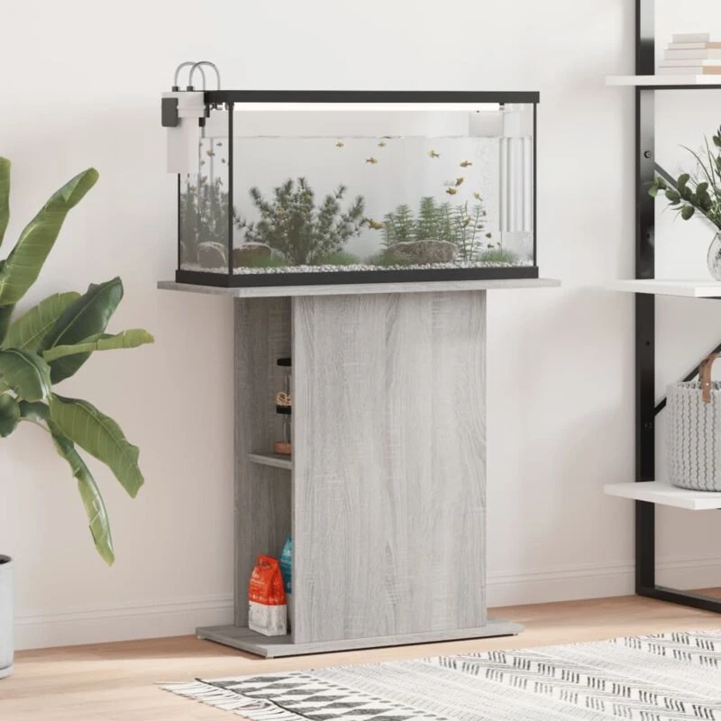 Image of VIDAXL Vidaxl - Aquarium Stand Grey Sonoma 75x36x72.5cm Engineered Wood 8720845418557