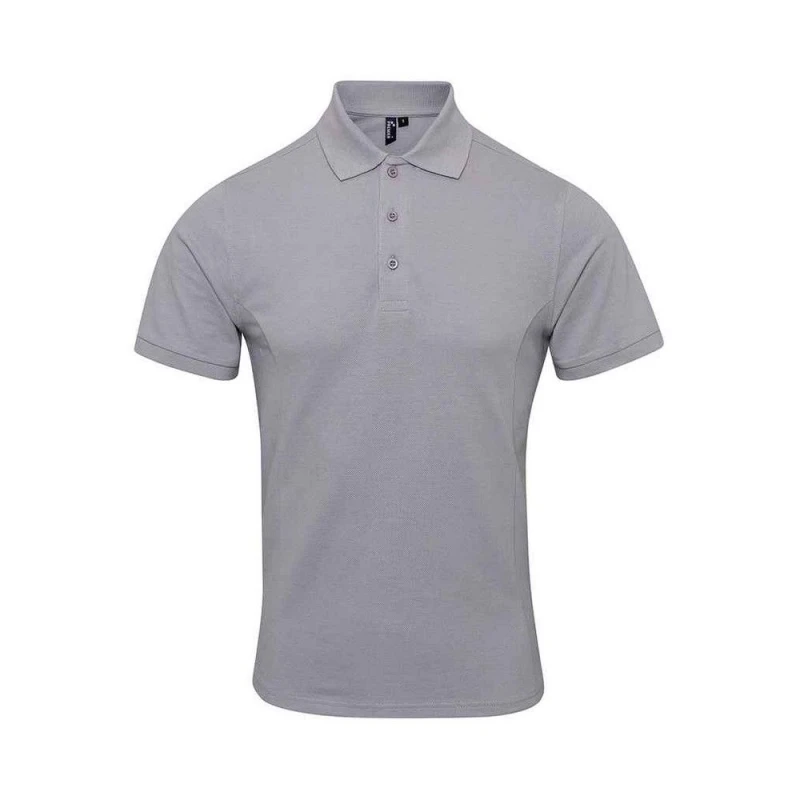 Image of Premier Premier Men Coolchecker Plus Piqu Polo Shirt in Silver Size: Small Silver S Male 5063527592675