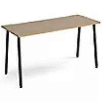Image of Rectangular A-frame Desk Kendal Oak Wood/Metal Charcoal Sparta 1400 x 600 x 730mm