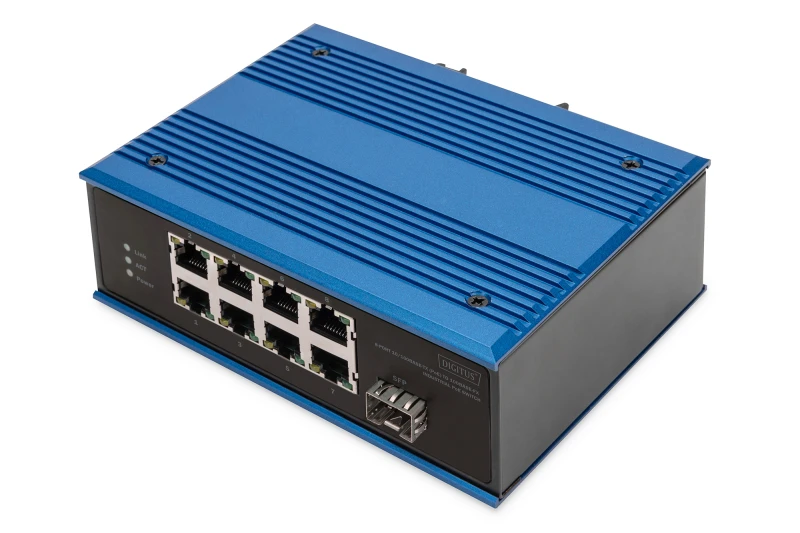 Image of Digitus 8 port Fast Ethernet network PoE switch. industrial. unmanaged