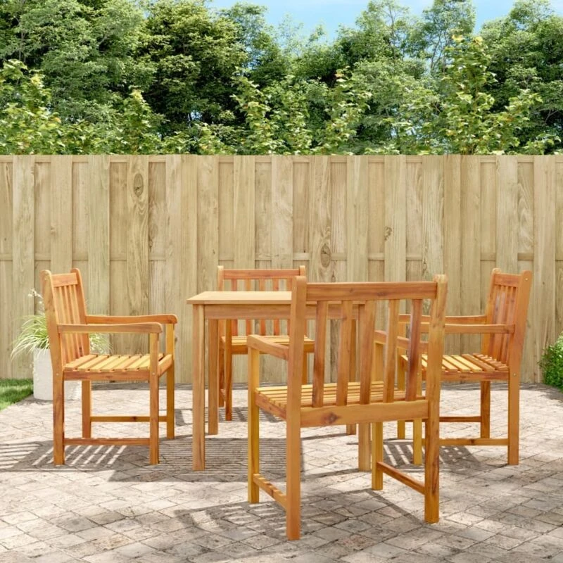 Image of VIDAXL 5 Piece Garden Dining Set Solid Wood Acacia Vidaxl 3206276