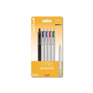 Image of uni-ball ONE Intention Rollerball Pen Pack of 5 Assorted, none