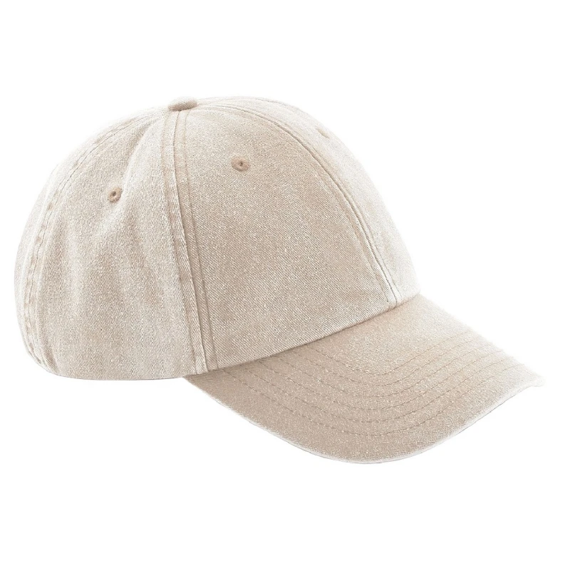 Image of Beechfield Beechfield Men Low Profile Vintage Denim-Look Cap Pack of 2 in Stone Stone One Size Male 5059269084127