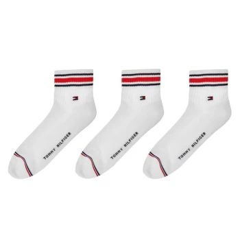 Image of Tommy Bodywear 3 Pack Sports quarter Socks Mens - White