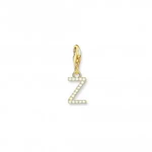 Image of Charmista Gold Plated Zirconia Letter Z Charm Pendant 1989-414-14