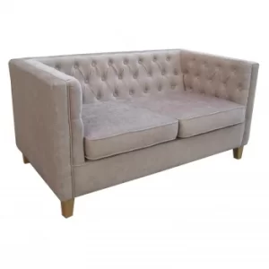 Image of York 2 Seater Mink Chenille Sofa Wood Foam Fabric
