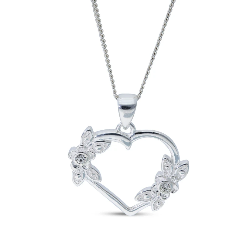 Image of Be You Sterling Silver CZ Forever In My Heart Pendant Silver female One Size