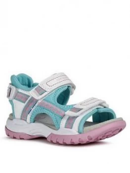 Image of Geox Girls Borealis Sandals - White/Aqua
