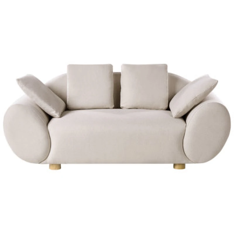 Image of Beliani Sofa 2 Seater Ringel Fabric Light Beige