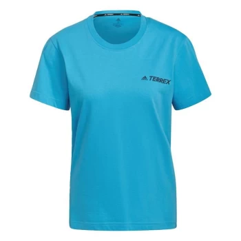 Image of adidas Terrex Mountain Fun Graphic T-Shirt Womens - App Sky Rush