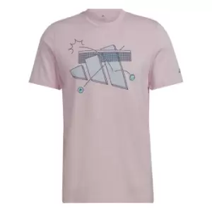 Image of adidas Tennis Graphic T Shirt Mens - Pink