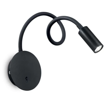 Image of Ideal Lux Lighting - Ideal Lux Focus-2 - LED 1 Light Wall Light Black