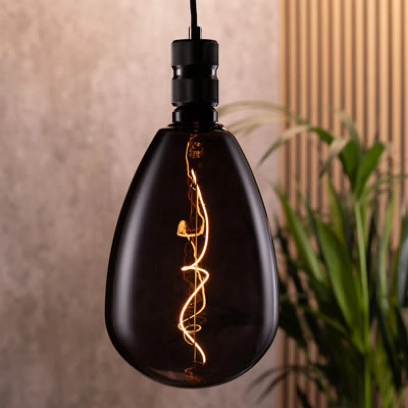 Image of Tcp Black Twist Decorative Bulb, Warm White Glow, E27, Single Pack