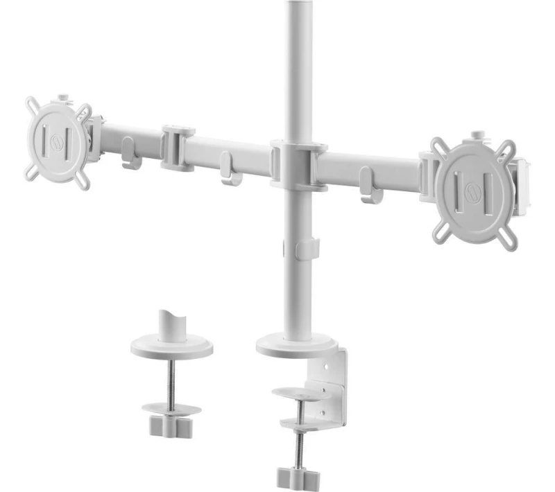 Image of ONE FOR ALL Smart DM2220 Full Motion 13-32" Dual Arm Monitor Desk Mount - White 8716184077609