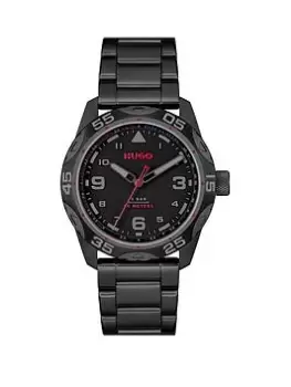 Image of HUGO Gents HUGO #TREK Black IP watch, Black, Men