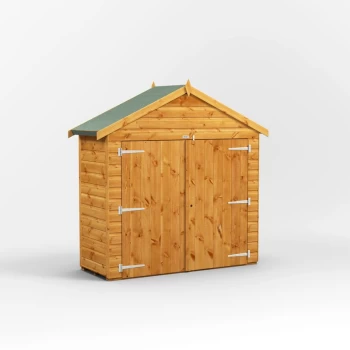 Image of 2x6 Power Apex Bike Shed - Brown