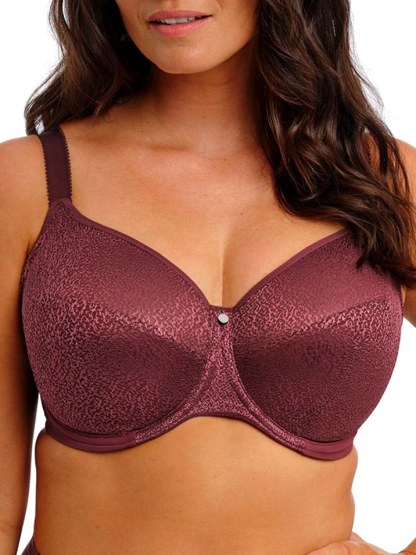 Image of Fantasie Womens Demure Moulded Non Padded Bra in Red Size: 32DD Red Female 32DD