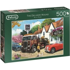 Image of Falcon Delivery Round Jigsaw Puzzle - 500 Pieces