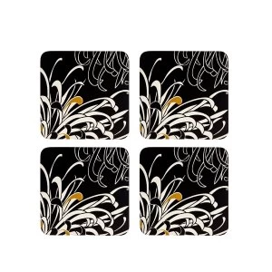 Image of Denby Monsoon Chrysanthemum Charcoal 4 X Coasters