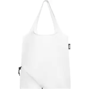 Image of Bullet Sabia Recycled Packaway Tote Bag (One Size) (White)