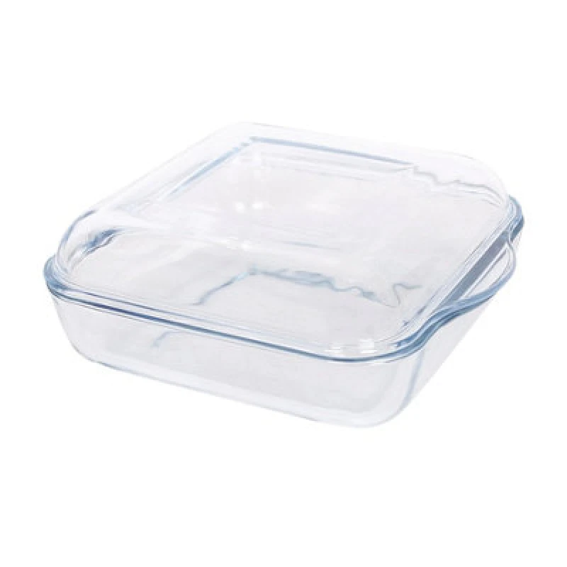 Image of Argon Tableware Square Glass Oven Dish With Lid - 24Cm X 21Cm