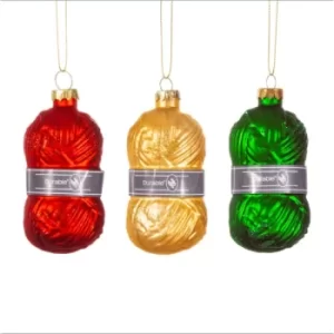 Image of Knitting Wool Shaped Bauble (Set of 3)
