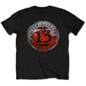 Image of Black Sabbath 13 Flame Circle Black T Shirt: Medium