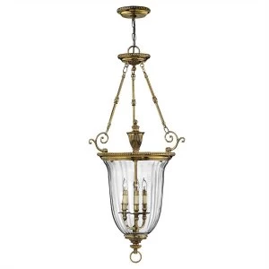 Image of 3 Light Large Ceiling Pendant Polished Brass, E14