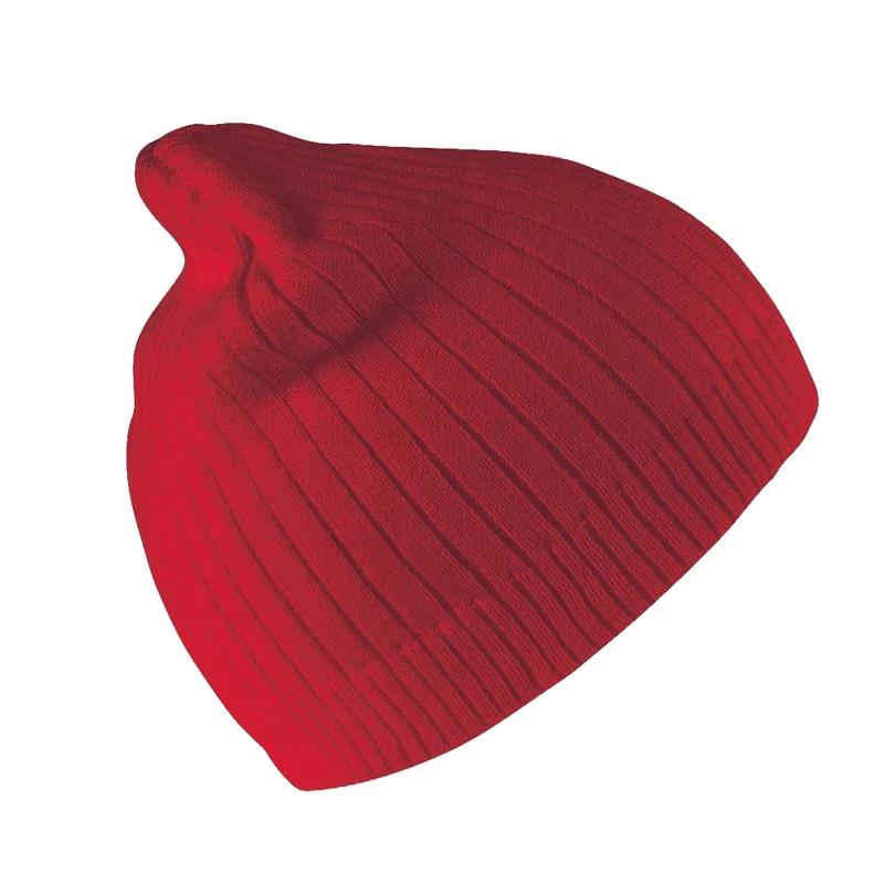 Image of Result Result Men Double Knit Heavy Cotton Winter Beanie Hat in Red Red One Size Male 5055747568486
