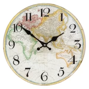 Image of World Map Colour Clock Small