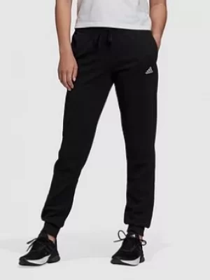 Image of adidas Essentials Linear Pants, Black/White, Size 2Xs, Women
