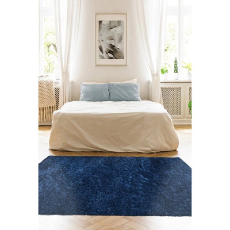 Image of Homemaker Snug Plain Shaggy Cosy Rug Navy 80X150 ND76521