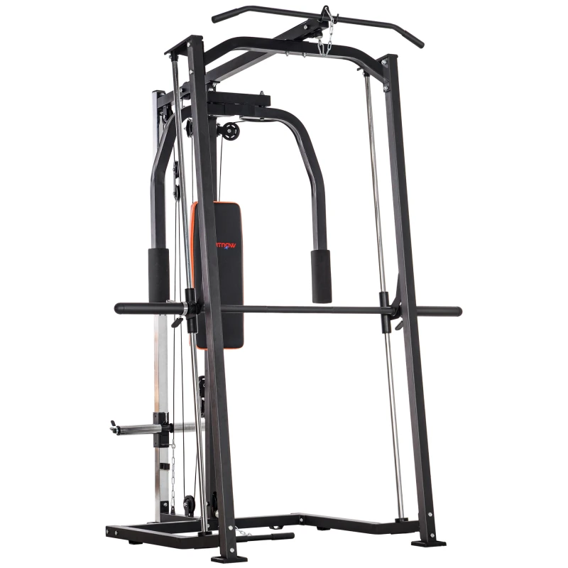 Image of Sportnow Multi-gym Smith Machine Power Cage For Home Gym Weight Lifting, Black A91-321V00BK