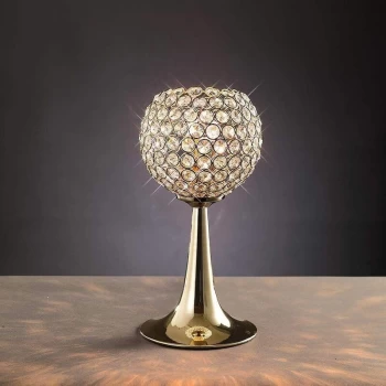 Image of Ava Table Lamp 2 Bulbs gold / crystal