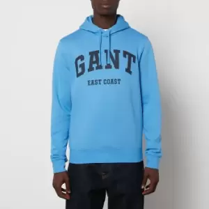 Image of GANT Mens Chest Logo Pullover Hoodie - Pacific Blue - M