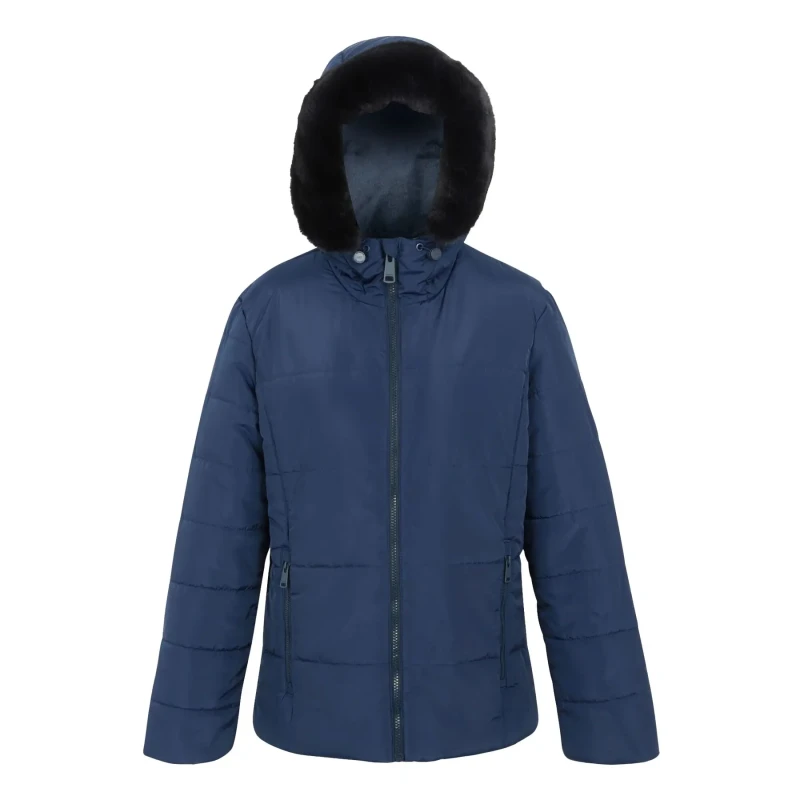 Image of Womens Regatta Winnie Baffle Hooded Puffer Bleu Female 38