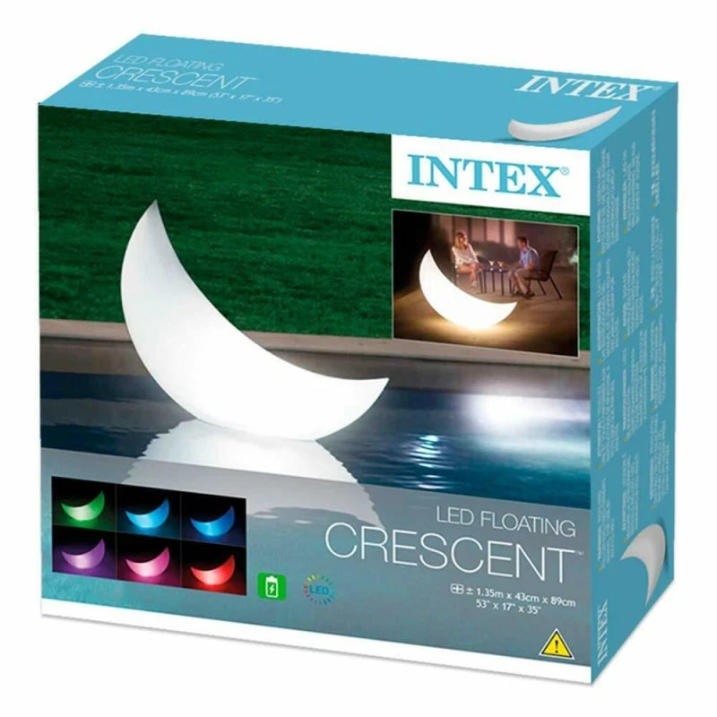 Image of Intex LED Floating Moon 'Crescent Light' for Garden Lighting White