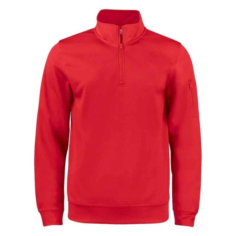 Image of Clique Mens Basic Active Quarter Zip Sweatshirt in Red Size: XS Red Male XS
