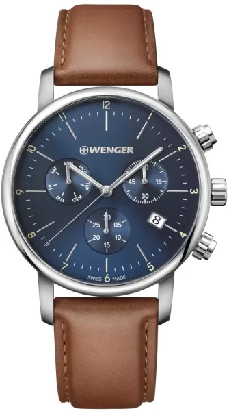 Image of Wenger Watch Urban Classic Chrono Mens - Blue