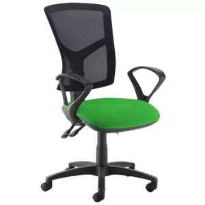 Image of Dams MTO Senza High Mesh Back Operator Chair with Fixed Arms - Madura Green