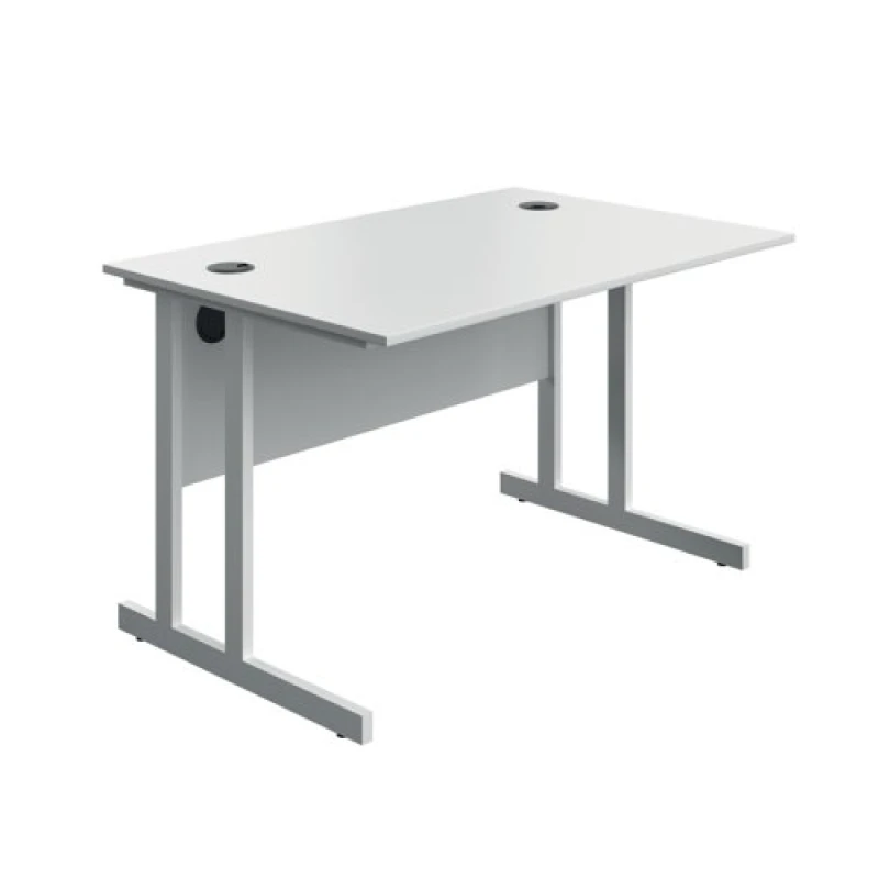 Image of Serrion Twin Upright Desk 1200x800x730mm White/White KF800310