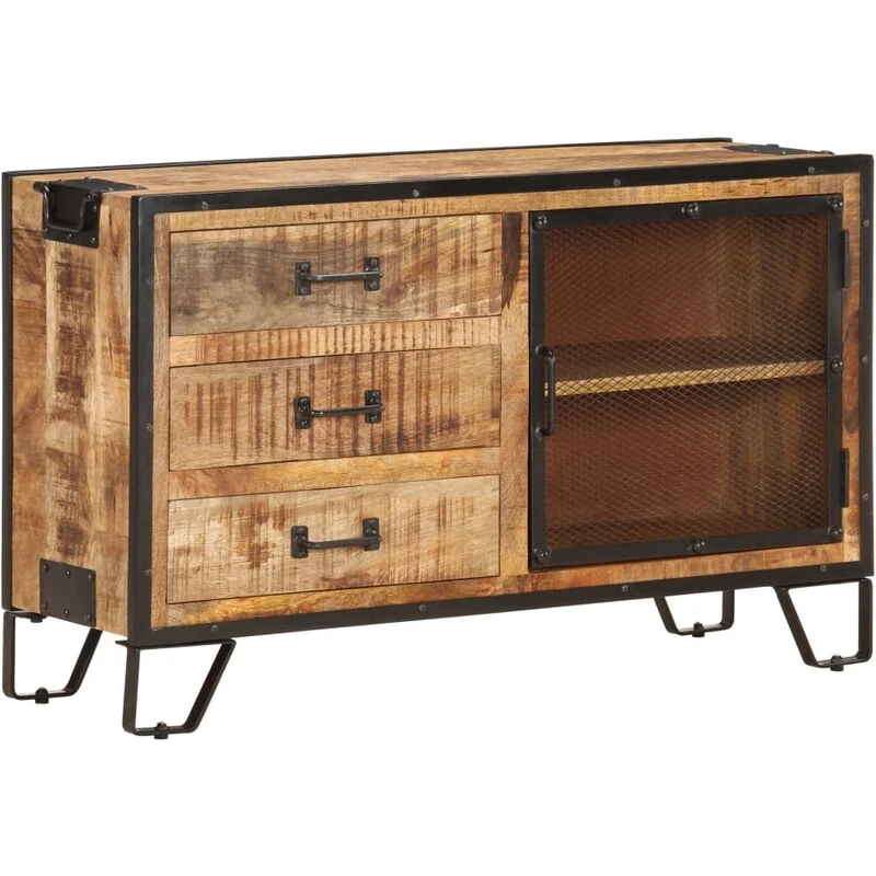 Image of VIDAXL Sideboard 100x31x60cm Solid Rough Mango Wood Vidaxl 8719883792422