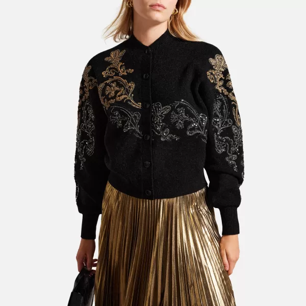 Image of Ted Baker Jeniiyy Embellished Knit Cardigan - M