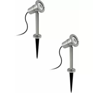 Image of 2 pack IP54 Outdoor Bollard Light Stainless Steel 5W GU10 Driveway Lamp Post