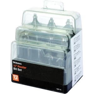 Image of Wickes Router Bit Set 1/2in Pack 12