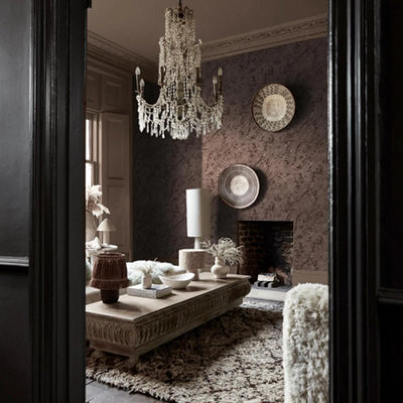 Image of Abigail Ahern Boheme Marble Mocha Wallpaper Wallpaper One size Brown 38624505000